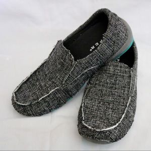 Roper SlipOn Womens Gray Fabric Driving Moc Shoes